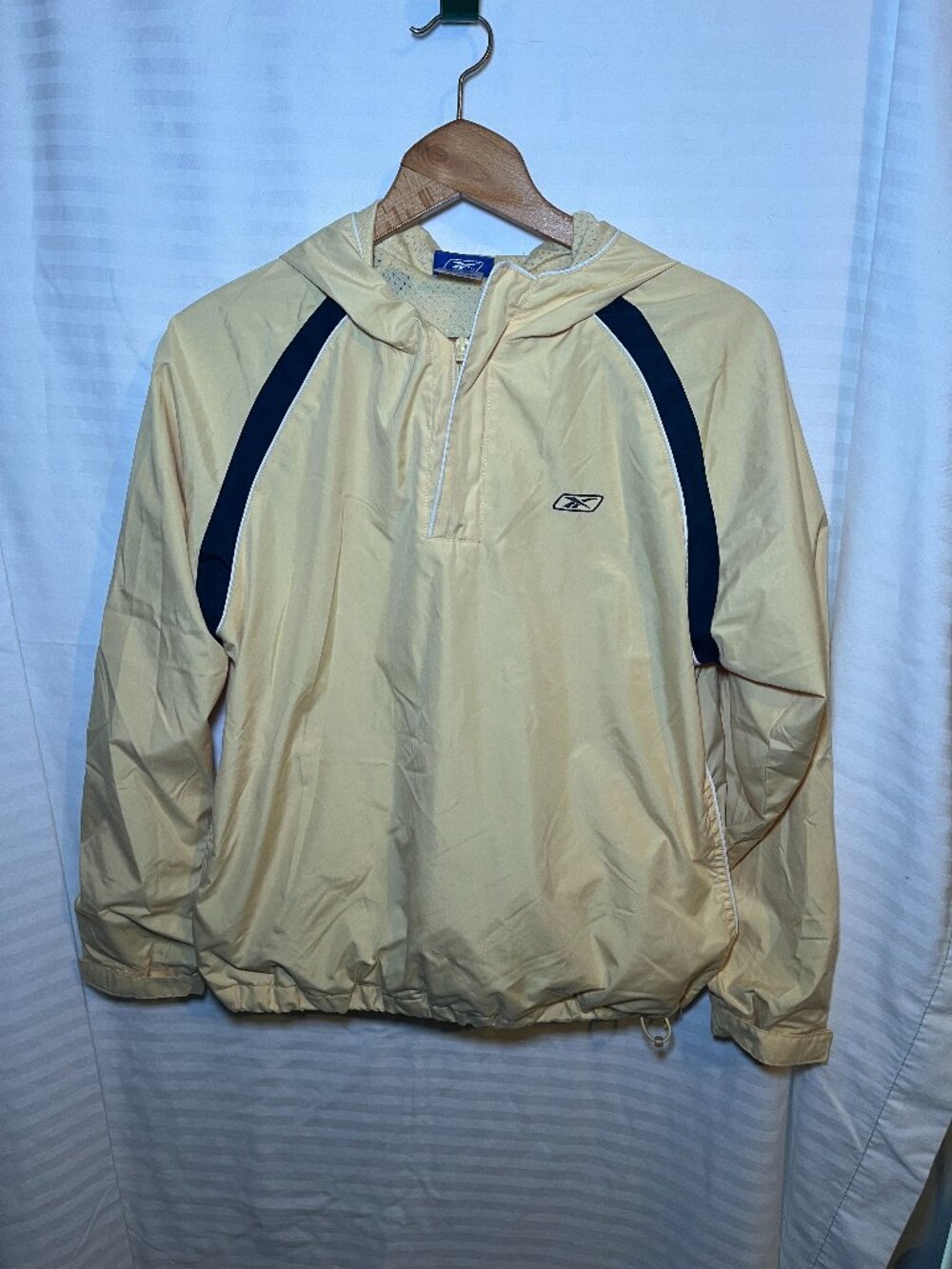 Reebok Yellow Hooded Windbreaker Jacket Medium